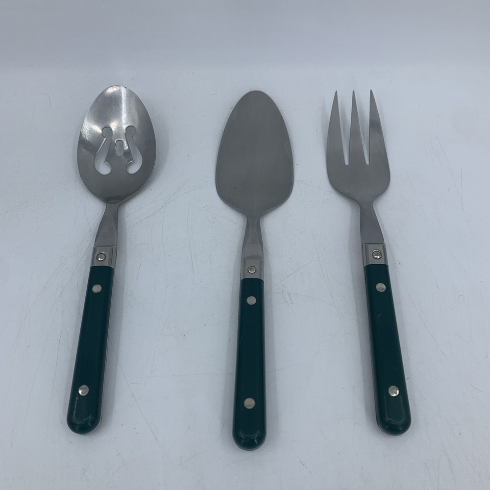 Vintage Ginkgo International Le Prix 3 PC Stainless Steel Hostess Serving Set
